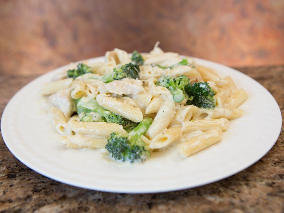 a plate of food with broccoli